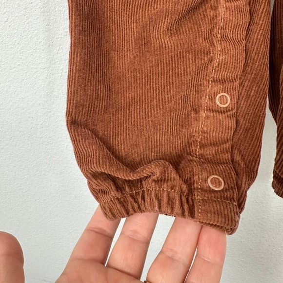 Carter's 12m Baby Corduroy Overalls Moose Embroidered Brown Snap Inseam - Picture 3 of 8